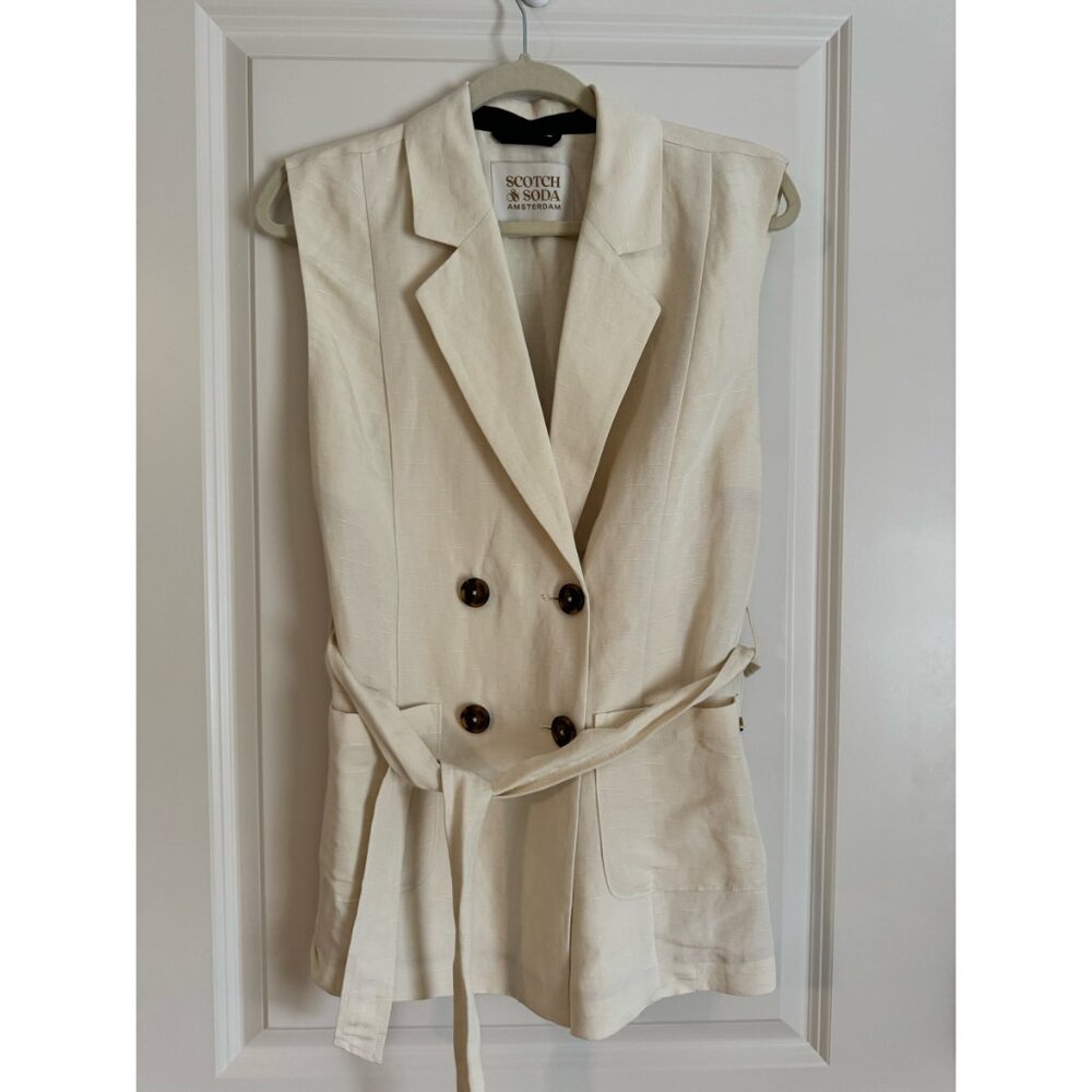 Scotch & Soda Double Breasted Vest, Ivory, XS NWT
